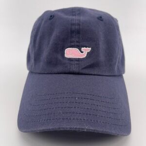 Vineyard Vines Navy Blue Baseball Cap Pink‎ Whale Logo Embroidered Hat